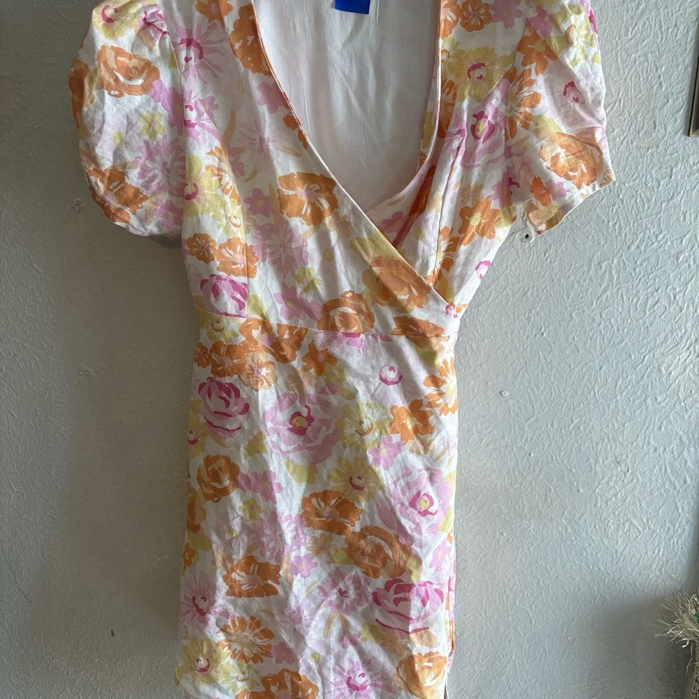 Charlie Holiday Floral Mini Dress in Pink‎ and Orange